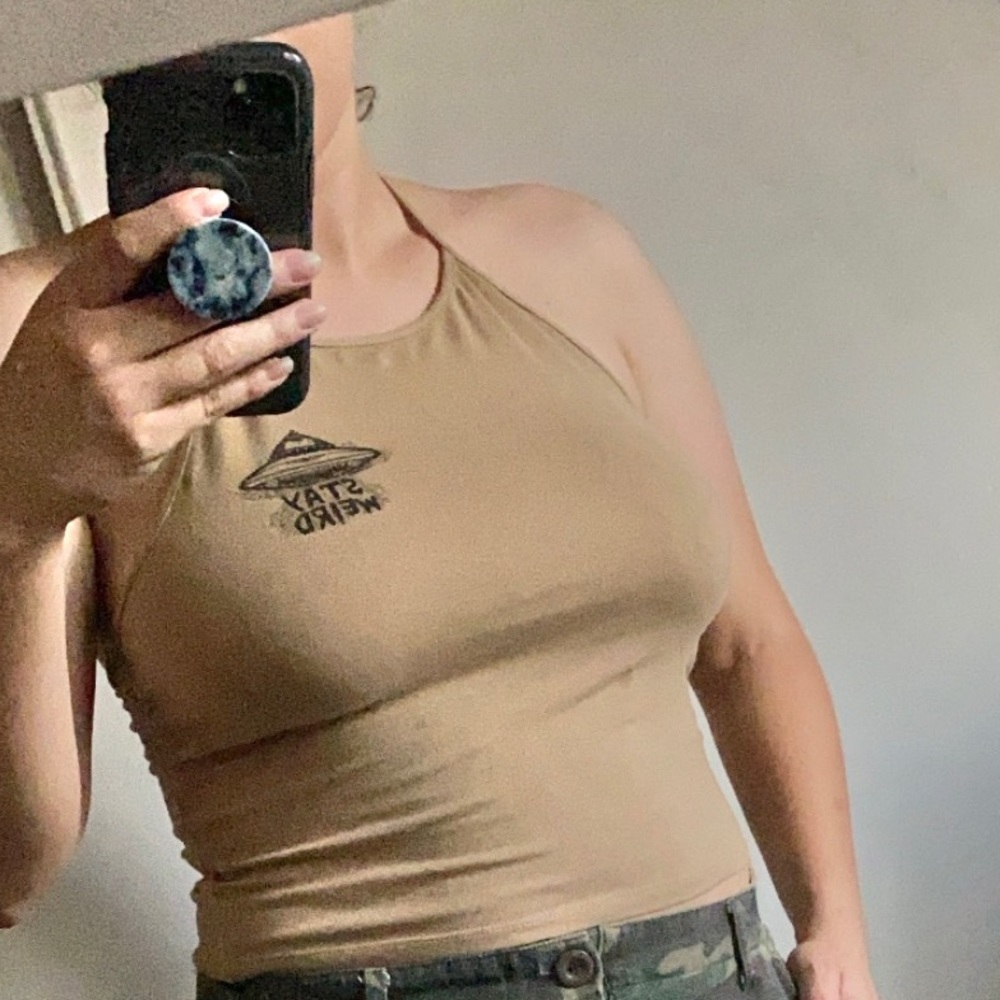 “Stay Weird” halter top